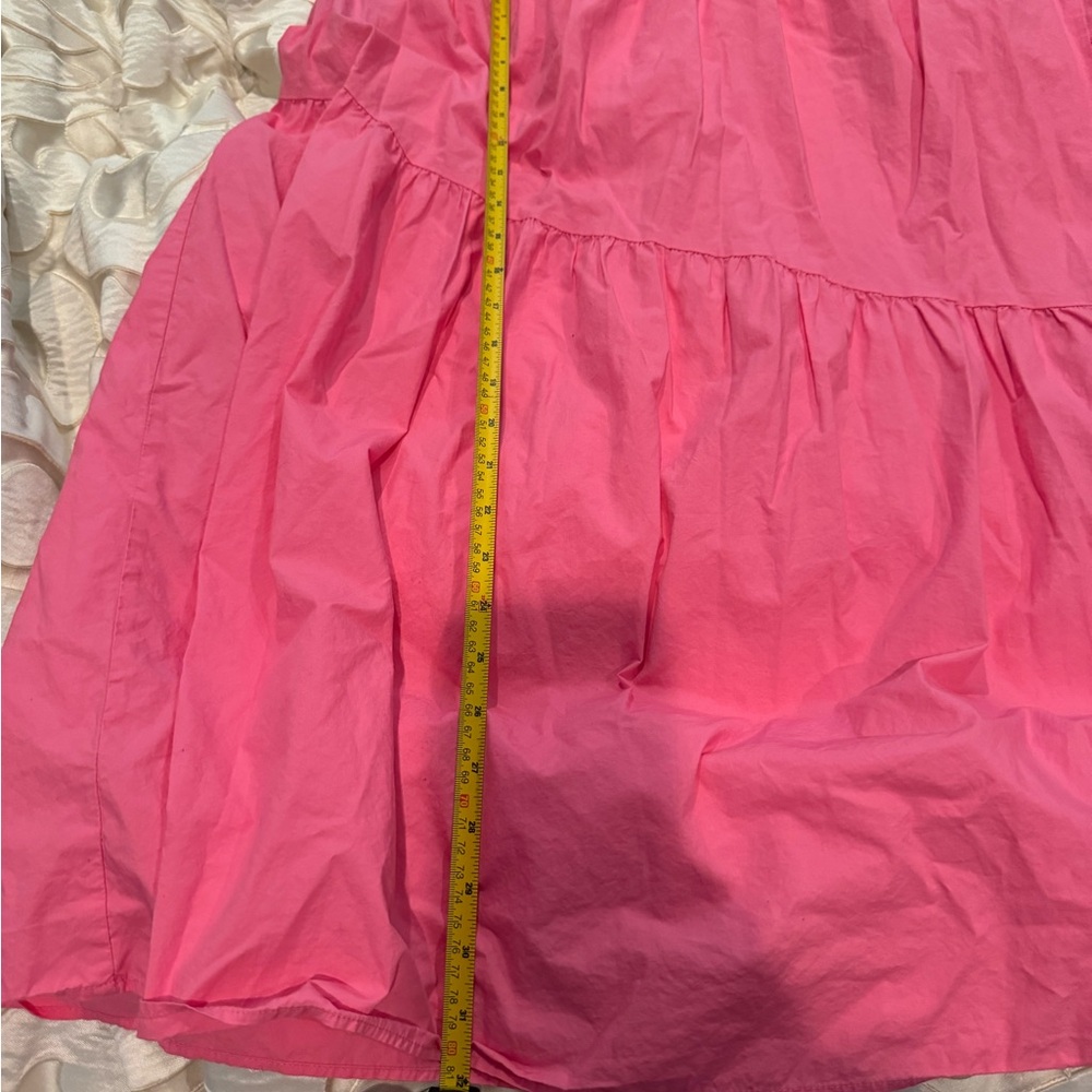 WHO WHAT WEAR Women’s asymmetrical tier pink ruffle short sleeve dress.  XXL - Picture 13 of 16